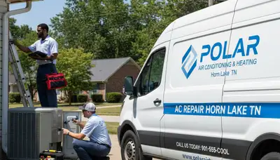 Professional AC repair technician servicing air conditioner unit in Memphis TN home