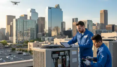 Technician performing professional AC repair service in Memphis, TN for residential cooling system