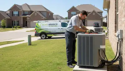 Professional AC repair technician servicing air conditioner unit in Memphis, TN