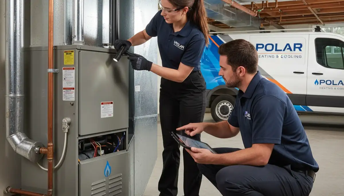 Technician providing furnace and heating repair service in Memphis, TN for Five Star Cooling